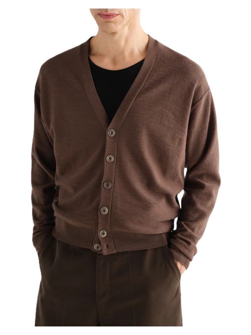 LEMAIRErelaxed twisted cardigan in merino blend Lemaire | PO0052LK1063BR310 SHITAKE